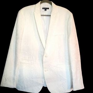🎁NWT White Jacquard "Owen" Blazer INC. International Concepts For Macys, Size L